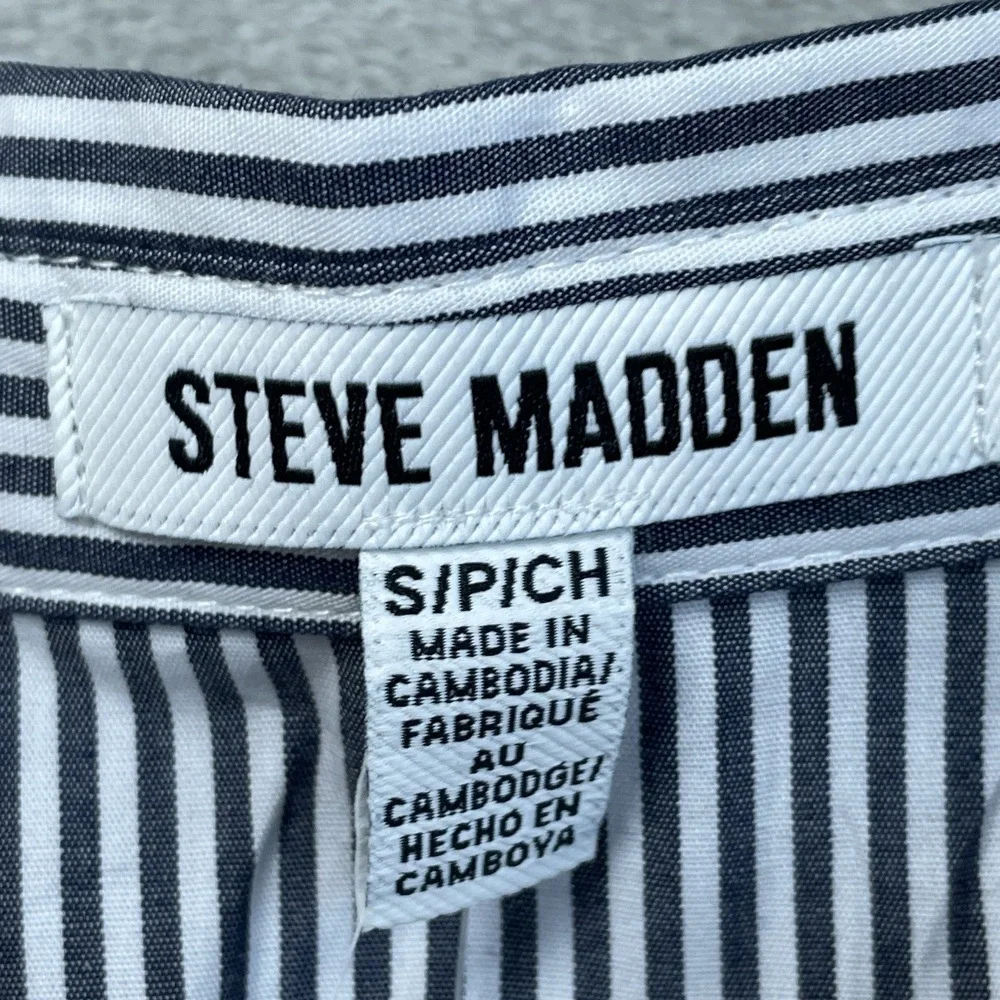 Steve Madden Women's S Striped Blouse Multi Cotton e0453 - Picture 2 of 8